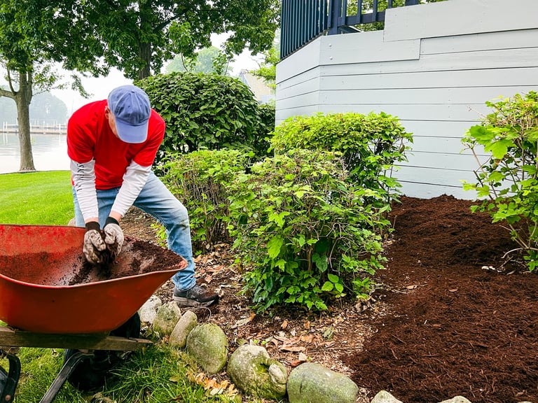 Mulch installation and bed preparation